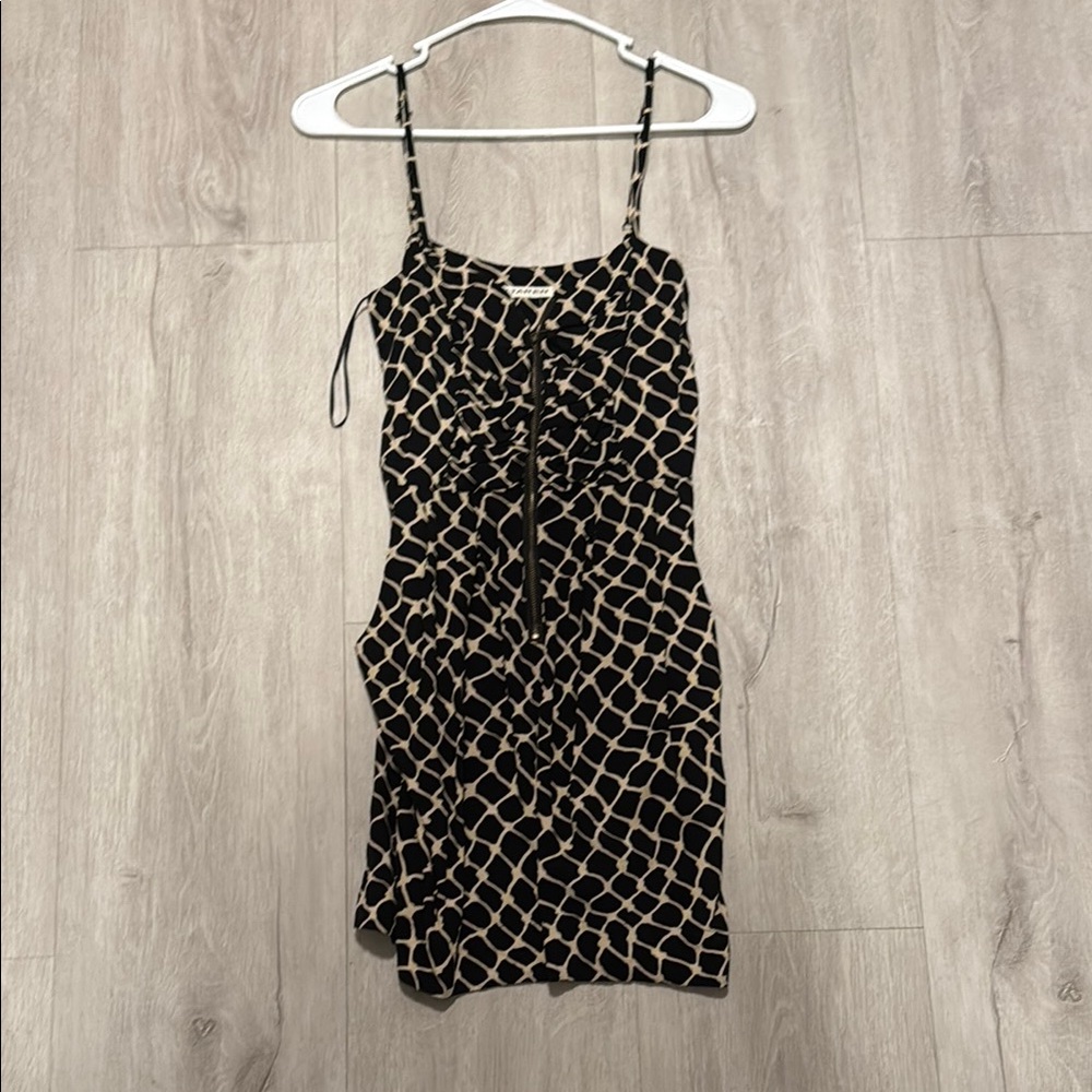 Xtaren Black and Cream Patterned Dress